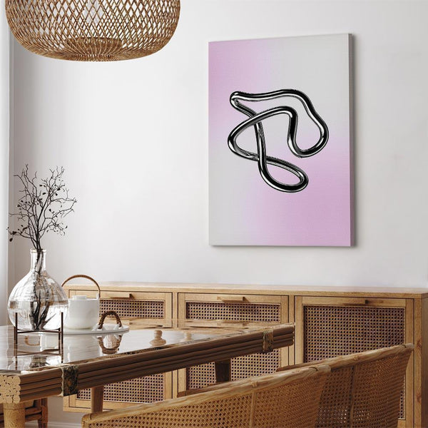 Quadro - Silver Intricacies - Fluid Metallic Figure on a Gradient Background
