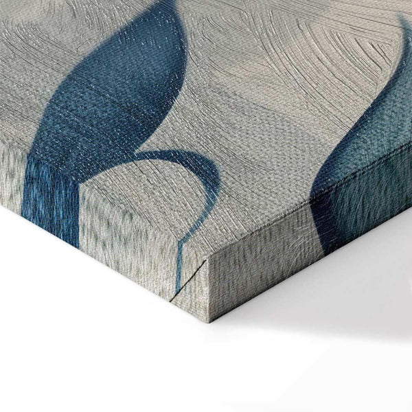 Quadro - Leaves in Blue Color Delicate Botanical Motif