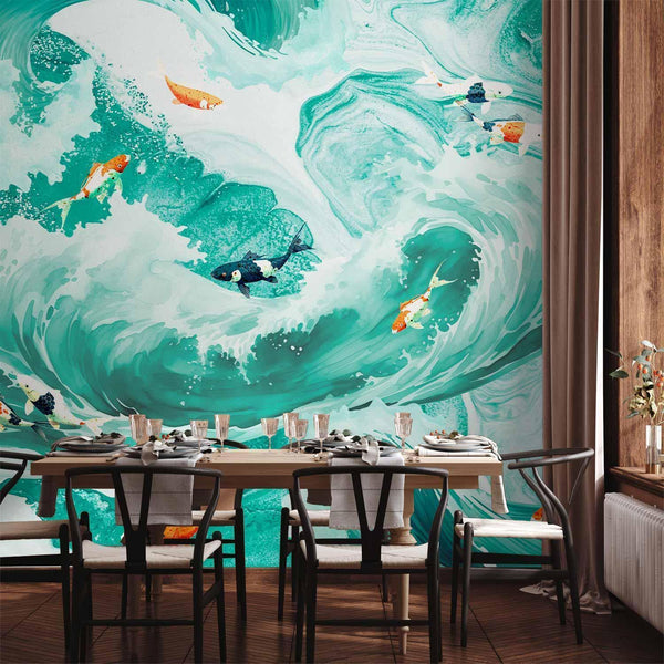 Carta da parati - Fish and waves
