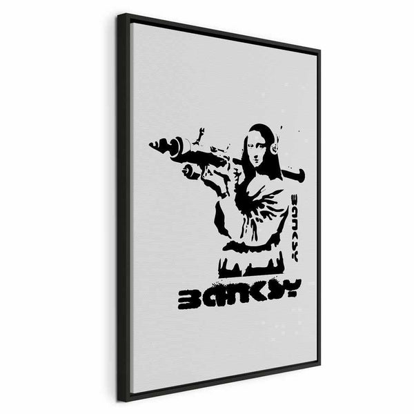 Quadro - Contrast Duel (1-part) - Banksy on Mural with Mona Lisa