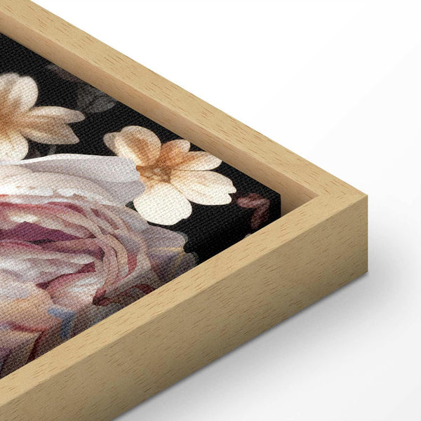 Quadro - Colourful flowers on a black background