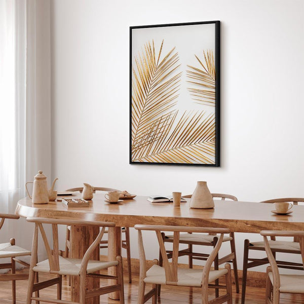 Quadro - Golden Palm Leaves (1 Part) Vertical