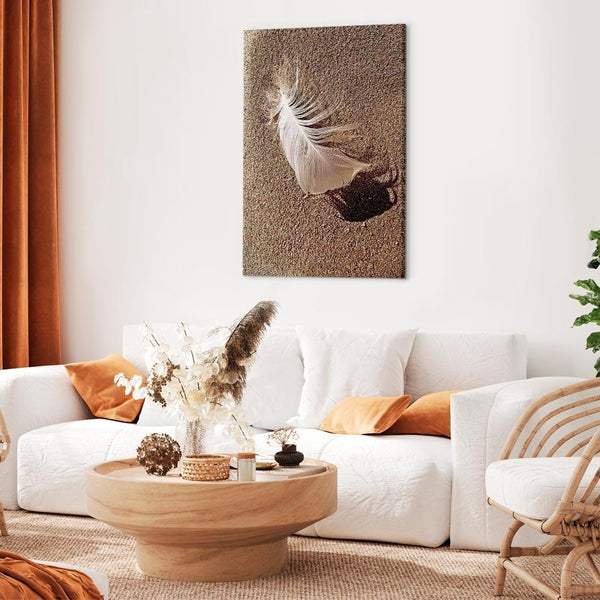 Quadro - Feather on the Sand (1 Part) Vertical