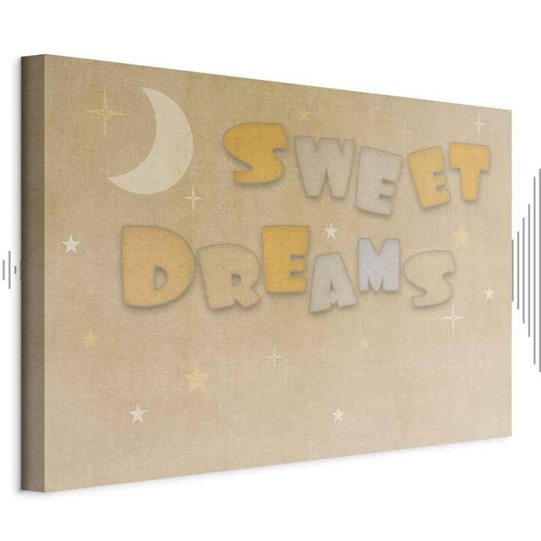 Quadro - Sweet Dreams - Pastel Inscription Surrounded by the Moon and Stars