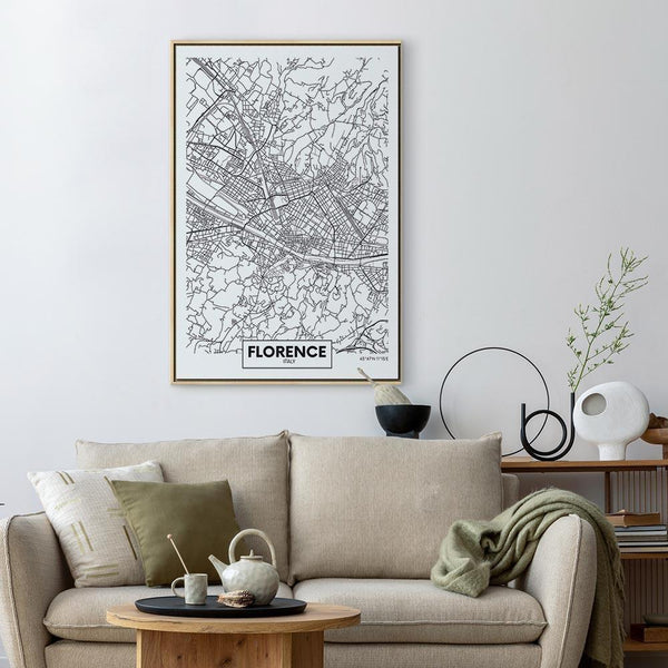 Quadro - Florence Map (1 Part) Vertical
