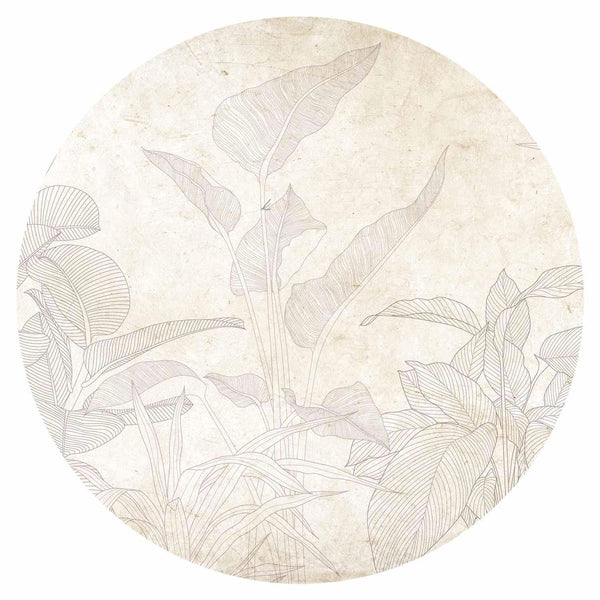 Carta da parati rotonda - Subtle exotic plants