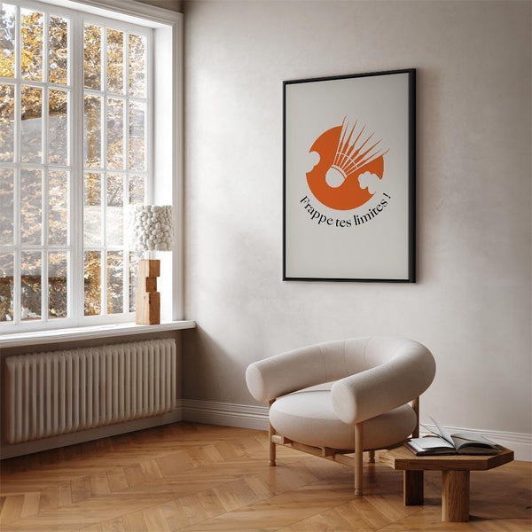Quadro - Badminton Shuttlecock on an Orange Circle Background