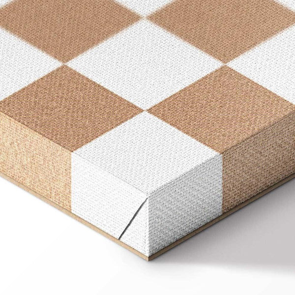 Quadro - Checkerboard Pattern - Brown-White Grid with a Subtle Noise