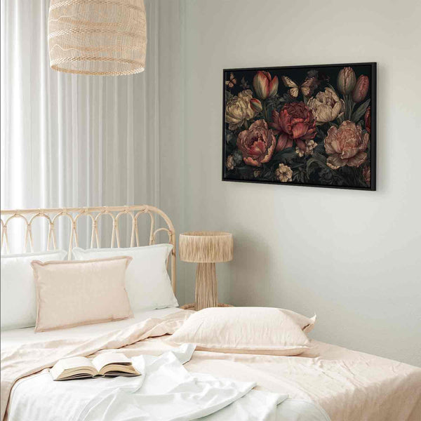 Quadro - Flowers on a turquoise background