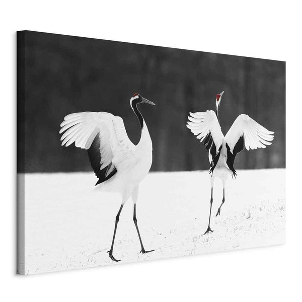Quadro - Dancing Cranes (1 Part) Wide