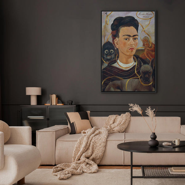 Quadro - Frida Kahlo – Self-Portrait with Changuito