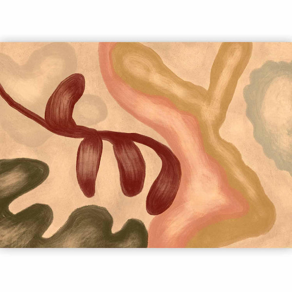 Carta da parati - Colorful shapes – worn-out figures in lime wash technique