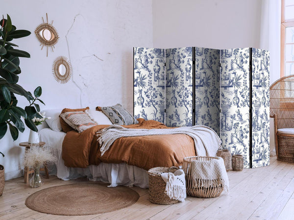 Paravento - Rome and Botany - Blue Pattern with a Greek and Plant Motif