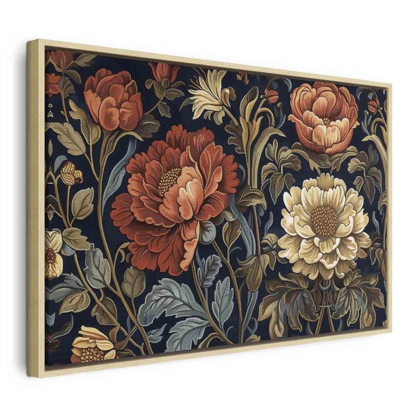 Quadro - Tapestry Large Flowers Retro Floral Motif in Kilim Style