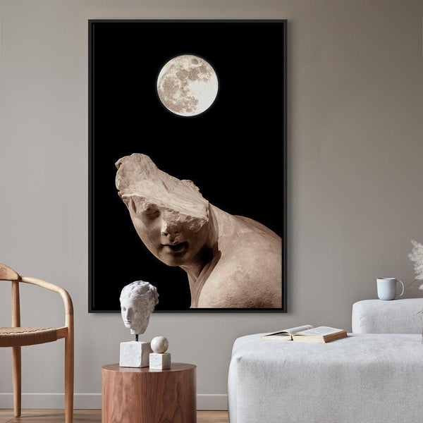 Quadro - Moon and Statue (1 Part) Vertical