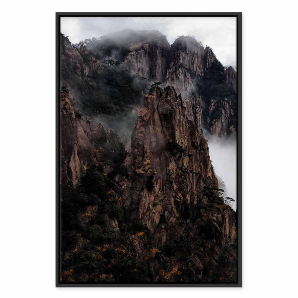 Quadro - Heart of Mountain Landscape (1-part) - Clouds Amid Rocks