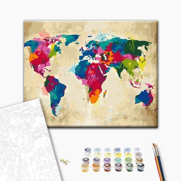 Quadro fai da te - World Map (Colourful)