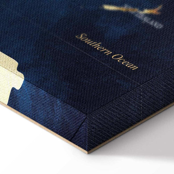 Quadro - World Map: The Dark Blue Depths