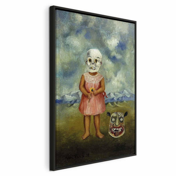 Quadro - Frida Kahlo – Girl with Death Mask (She Plays Alone)