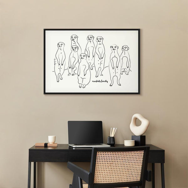 Quadro - Animal Patrol (1-part) - Meerkats on Black and White Background