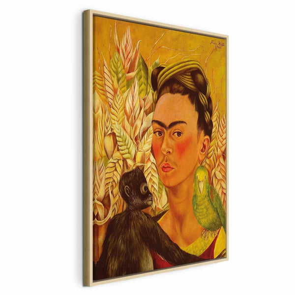 Quadro - Frida Kahlo – Self-Portrait with Monkey and Parrot