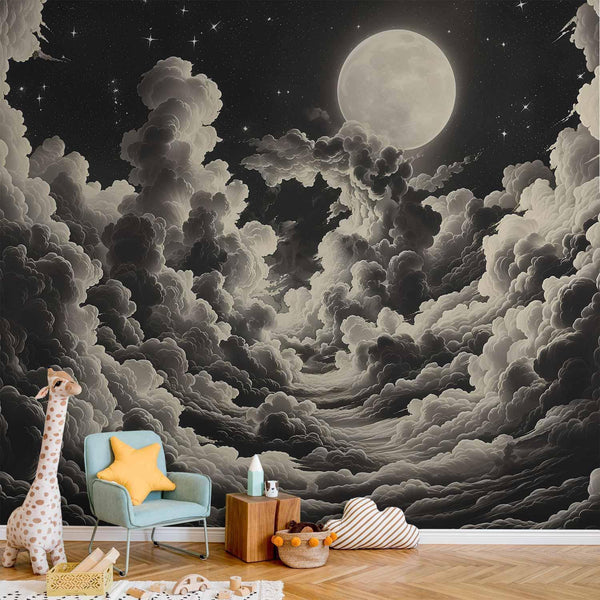 Carta da parati - Moon and Stars Singing Among the Great Clouds