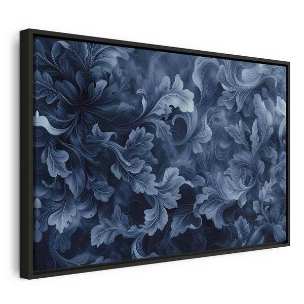 Quadro - Abstract Ornaments Dark Blue Victorian Leaves