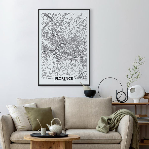 Quadro - Florence Map (1 Part) Vertical