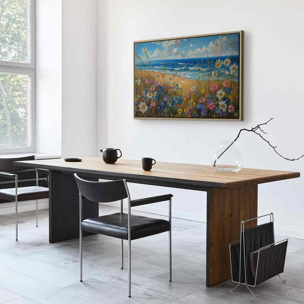 Quadro - Seascape – wildflowers and a view of the rough sea