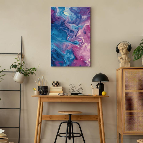Quadro - Night Flows - Abstract Waves in Shades of Blue and Violet