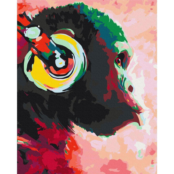 Quadro fai da te - Monkey In Headphones