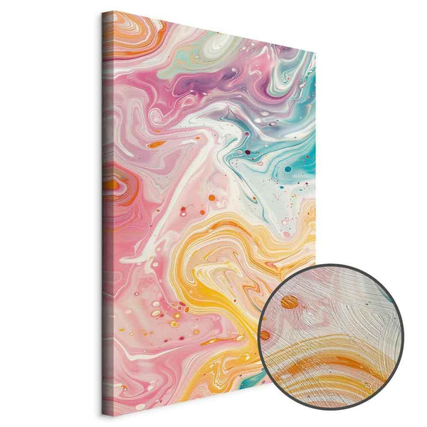 Quadro - Colorful Chaos - Dynamic Shapes in Shades of Pink Yellow and Blue