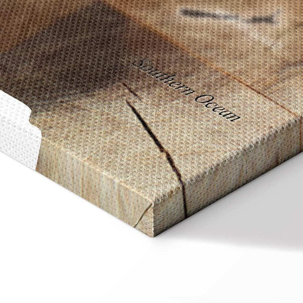 Quadro - World Map: Wooden Mosaic