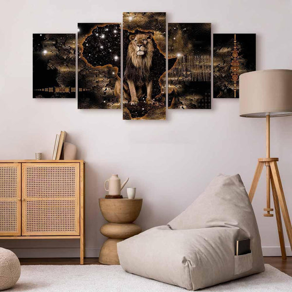 Quadro - Golden Lion (5 Parts) Wide
