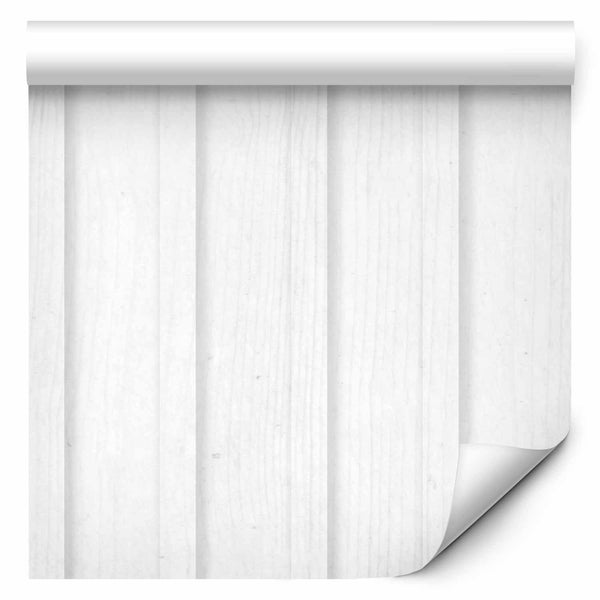 Tappezzeria murale - Vertical Lines - White background with a delicate wood pattern vertically