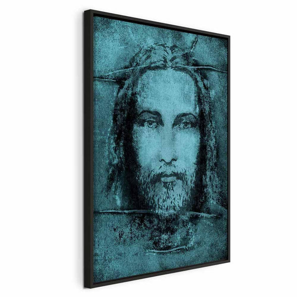 Quadro - Shroud of Turin in Turqoise (1 Part) Vertical