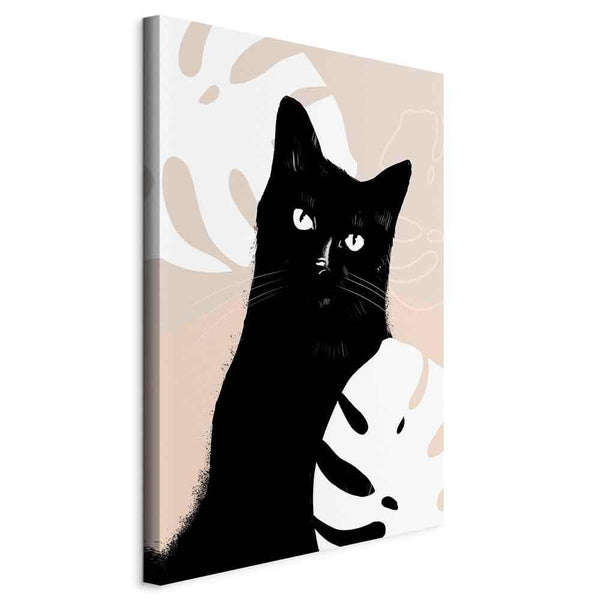 Quadro - Cat in Monsteras (1 Part) Vertical