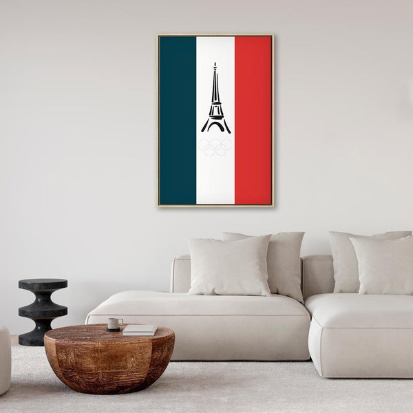 Quadro - French Flag With Graphic Eiffel Tower