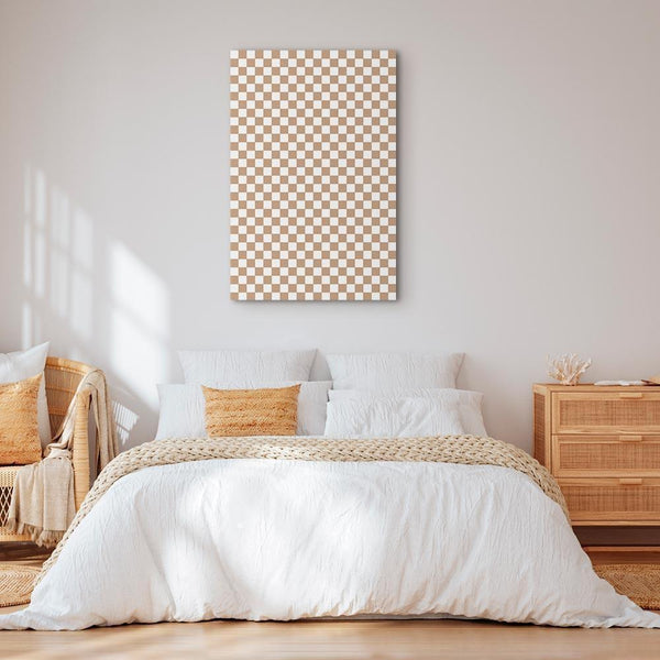 Quadro - Checkerboard Pattern - Brown-White Grid with a Subtle Noise