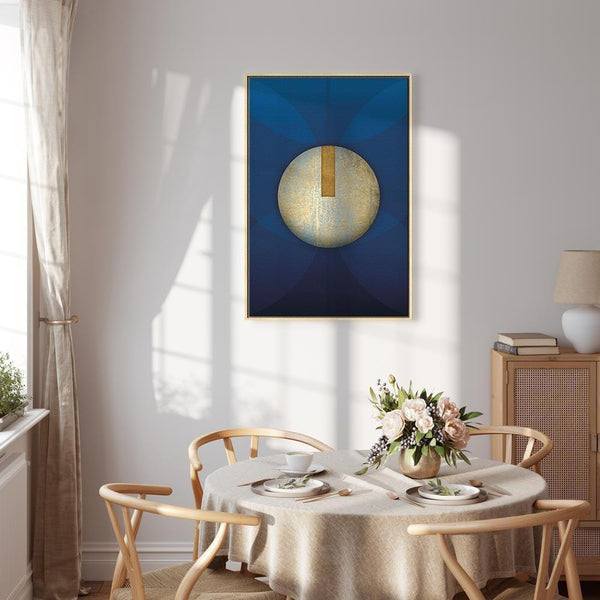 Quadro - In the Shadow of Classic Blue (1-part) - Golden Circle in Abstraction