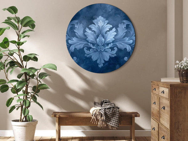 Quadro rotondo - Ornament in Blue and Cool Colors: Dark Blue Decoration