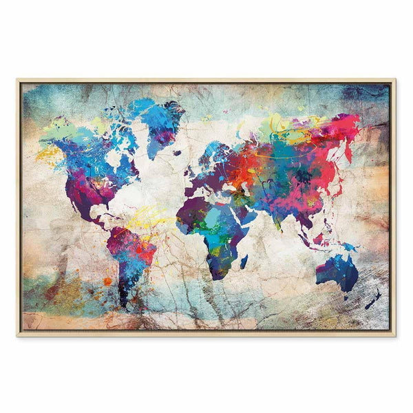 Quadro - World Map: Colourful Madness