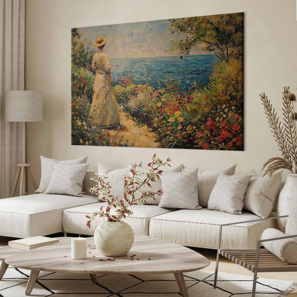 Quadro XXL - Nostalgic impression - a pensive woman contemplating