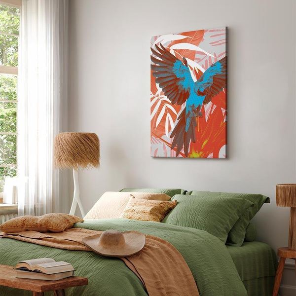 Quadro - Exotic Wings - Parrot Among Abstract Leaf Patterns