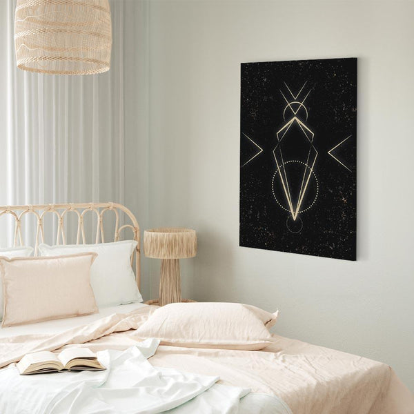 Quadro - Symmetry of Shapes (1-part) - Graphic Motif in Black Shade