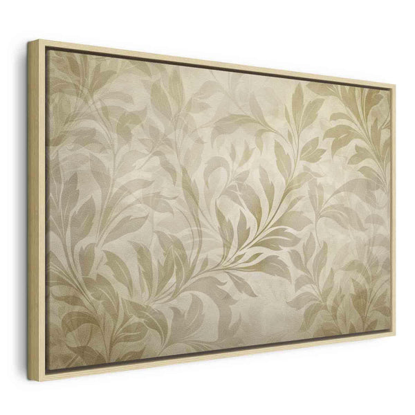 Quadro - Botanical Motif with Leaves and Vines in Sand Colors
