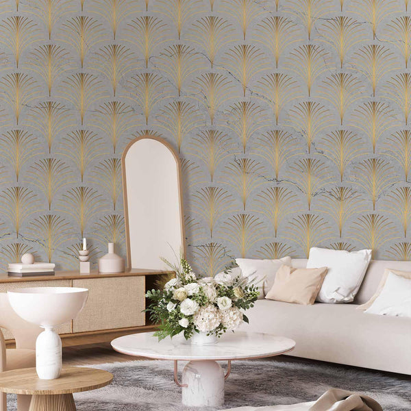 Carta da parati - Linear Pattern With Gold