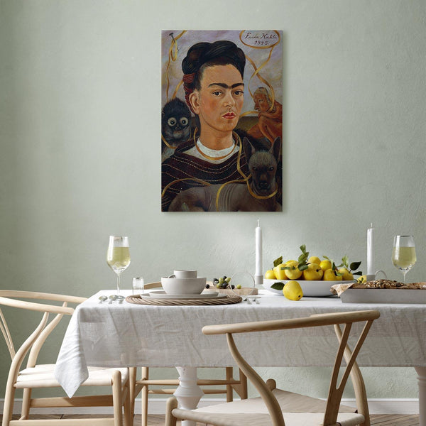 Quadro - Frida Kahlo – Self-Portrait with Changuito