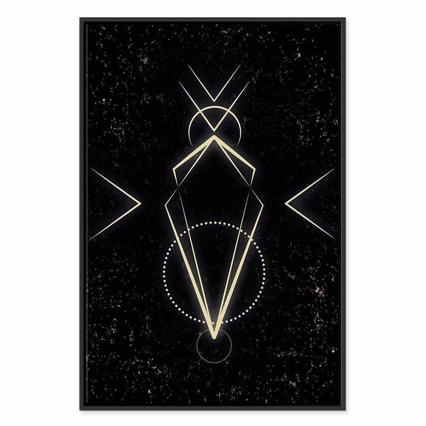 Quadro - Symmetry of Shapes (1-part) - Graphic Motif in Black Shade