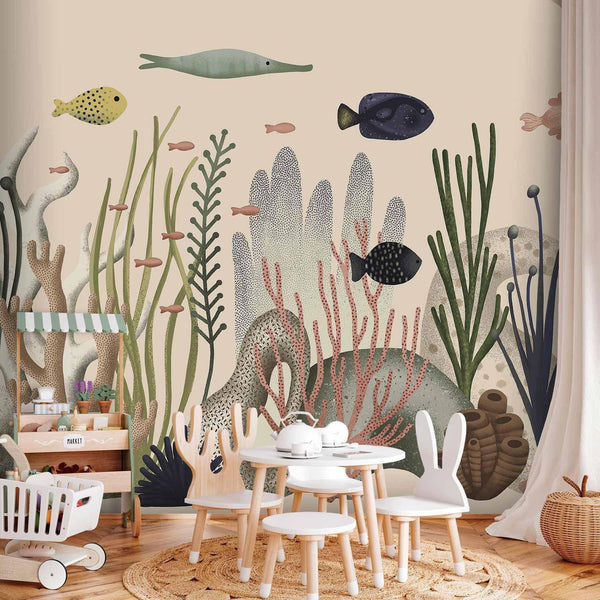 Carta da parati - Underwater World - Fish and Corals in Pastel Colours
